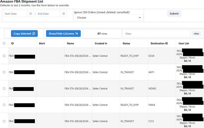 FBAShipmentList