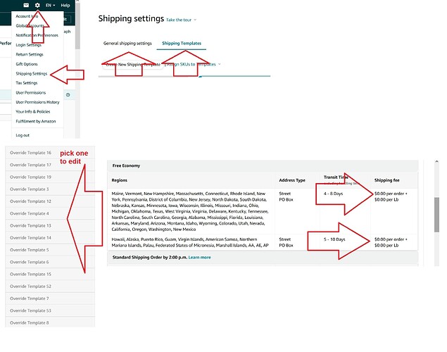 1 AMAZON EDIT SHIPPING TEMPLATES