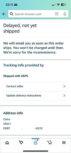 AZ Message Delayed, not yet shipped 24:05:10 copy