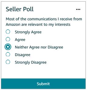 Seller Central Poll Relevant Communications