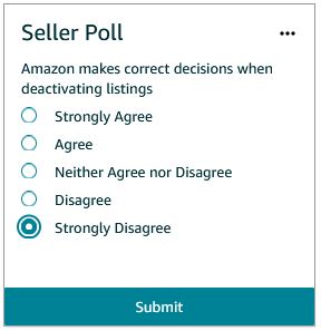 Seller Central Poll Correct Decisions Deactivating Lisitngs