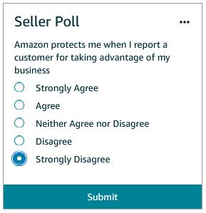 Seller Central Poll Proect Me from Customer