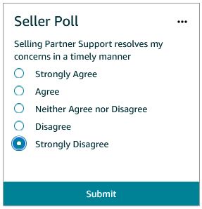 Seller Central Poll Support Timely Manner