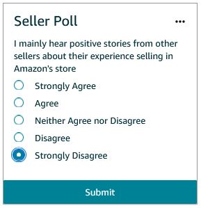 Seller Central Poll Positive Stories