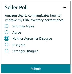 Seller Central Poll FBa Inventory Performance